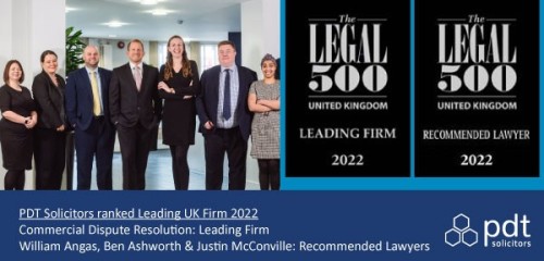PDT’s Commercial Dispute Resolution team is promoted up the rankings in The Legal 500